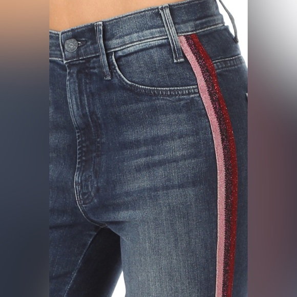 Mother High Waisted Looker Skinny Jeans Here Kitty Kitty Glitter Racer size 29 - Picture 7 of 10